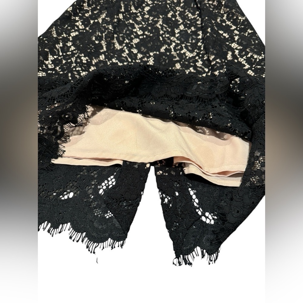 J. Crew Dress Black Lace Overlay Nude Lining MIDI - Picture 9 of 16